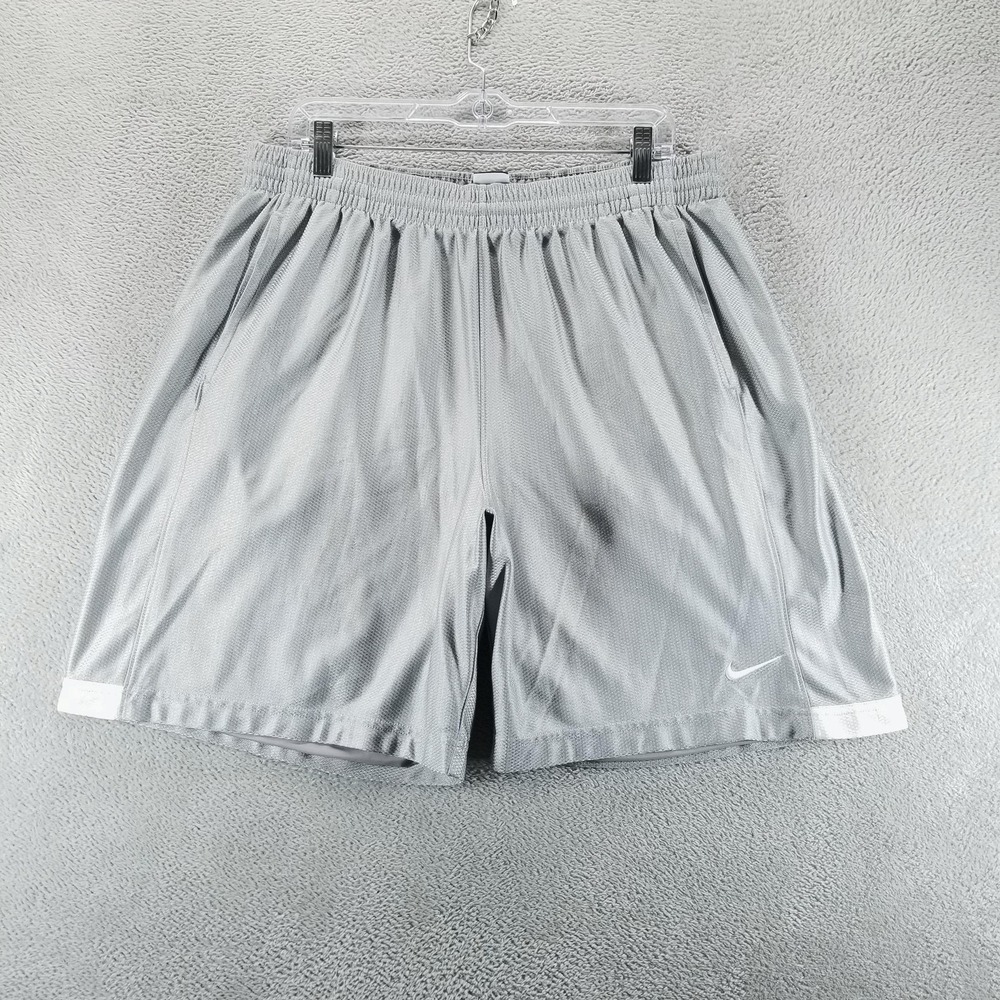 Nike Shorts Mens XL Gray Basketball Dazzle Relaxed Drawstring Pockets 9" Gym